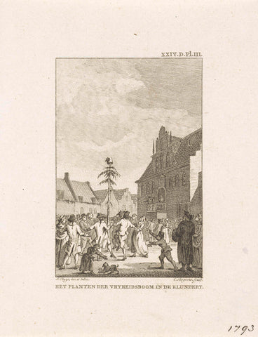 Founding of freedom tree in Klundert, 1793, Cornelis Bogerts, 1793 - 1795 Canvas Print