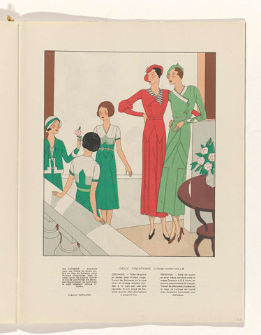 Art - Goût - Beauté, Feuillets de l' élégance féminine, Juin 1932, No. 142, 12e Année, p. 23, H. Rouit, 1932 Canvas Print