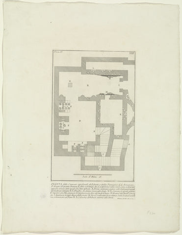 Map of the burial chambers of the household of L. Arruntius, Giovanni Battista Piranesi, c. 1756 - c. 1757 Canvas Print