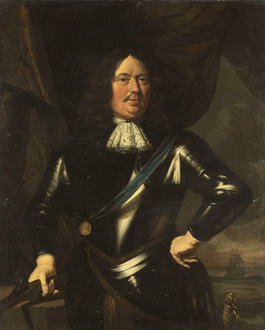 Portrait of an Admiral, possibly Adriaen Banckert, Vice-Admiral of Zeeland, anonymous, c. 1670 Canvas Print