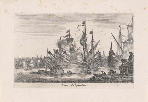 Ships for Amsterdam, Stefano della Bella, 1647 Canvas Print