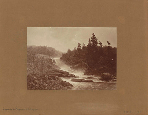 Photo reproduction of a painting with the waterfall of Huskvarna by A. Nordgren, anonymous, 1863 - 1876 Canvas Print