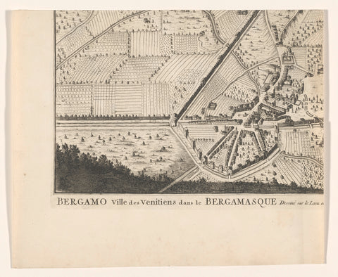 Map of Bergamo (part lower left), anonymous, 1704 - 1724 Canvas Print