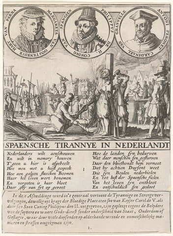 Spanish tyranny in the Netherlands, 1566-1597, anonymous, 1618 - 1624 Canvas Print