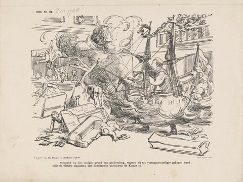 Cartoon on the election of jhr. De Casembroot as mp, 1866, Johan Michaël Schmidt Crans, 1866 Canvas Print