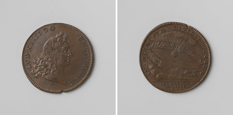 Louis XIV, King of France, calculation medal struck by order of the States of Lille, anonymous, 1677 Canvas Print