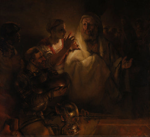 The Denial of St Peter, Rembrandt van Rijn, 1660 Canvas Print