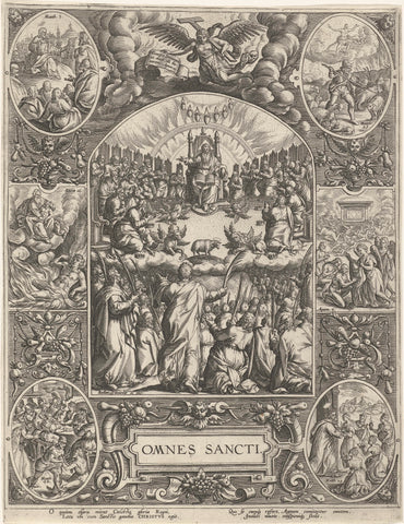 Allerheiligenvoorstelling: Allerheiligen, Johann Sadeler (I), 1560 - 1600 Canvas Print