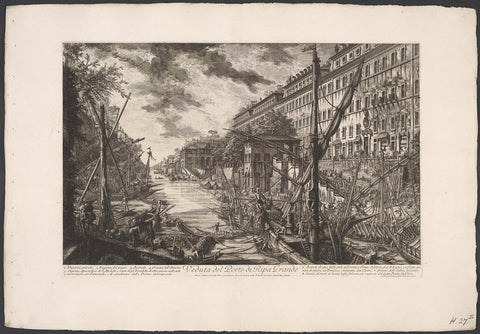 Porto di Ripa Grande in Rome, Giovanni Battista Piranesi, 1748-1778 Canvas Print