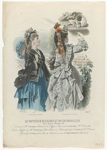 Moniteur des Dames et des Demoiselles, 1872, No. 1044B : Toilettes Mme Irma Simon (...), A. Bodin, 1872 Canvas Print