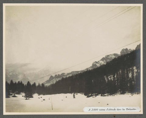 Mountain range and a mountainside in the Dolomites at 2000 meters altitude, Henri de Rothschild (attributed to), 1916 Canvas Print