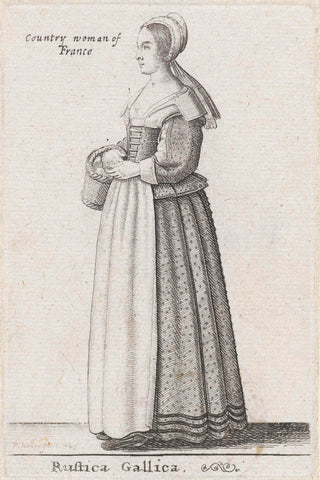 Rustica Gallica / Country woman of France, Wenceslaus Hollar, 1643 Canvas Print