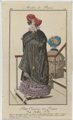 Petit Courrier des Dames, 1823, No. 175 : Silk dress trimmed in legs (...), anonymous, 1823 Canvas Print