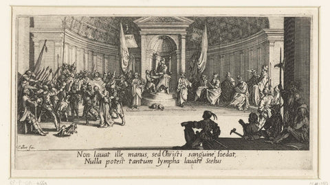 Pilate washes his hands in innocence, Jacques Callot, 1619 - 1624 Canvas Print