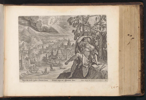 Jonah under de wonderboom, Antonie Wierix (II), 1646 Canvas Print