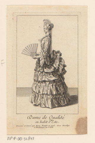 Dame de Qualité en habit d'Este, Bernard Picart, 1706 Canvas Print