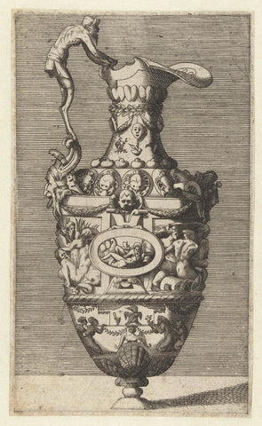 Can with an ear formed by a satyr, René Boyvin (workshop of), in or after 1551 - in or before 1580 Canvas Print