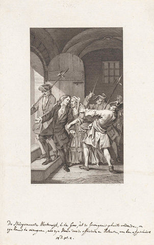 Mayor Westerwijk in ter Goes taken out of prison 1692. pr.dr. v.a.l., Reinier Vinkeles (I), 1751 - 1816 Canvas Print