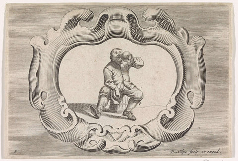 Drinking Peasant, Pieter Nolpe, 1623 - 1653 Canvas Print