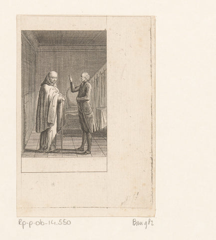 Yorick in gesprek met de franciscaner monnik, Daniel Nikolaus Chodowiecki, 1783 Canvas Print