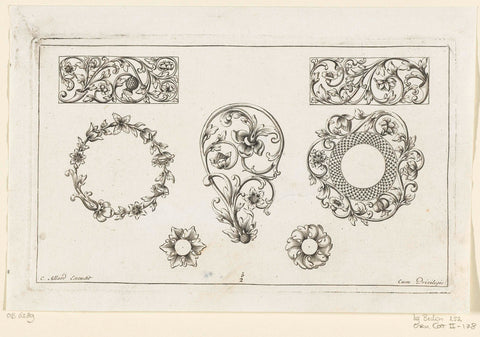 Seven Motifs, Johannes Jacobsz Folkema, c. 1690 - c. 1700 Canvas Print