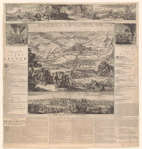 Siege and conquest of Grave by William III, 1674, Romeyn de Hooghe, 1674 Canvas Print