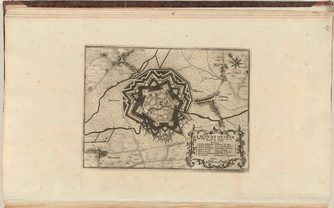 Map of Hesdin, 1711, Pieter Devel, 1711 Canvas Print