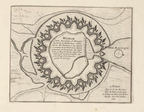 Map of Wismar, 1693, Harmanus van Loon (attributed to), 1693 Canvas Print