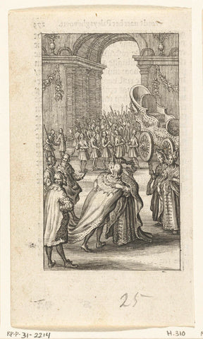 Duyfken is welcomed by king in heavenly Jerusalem, Boetius Adamsz. Bolswert, 1638 Canvas Print