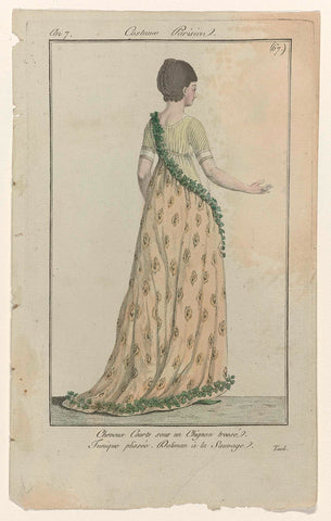 Journal des Dames et des Modes, Costume Parisien, 11 October 1798, Year 7 (67) : Cheveux Courts (...), anonymous, 1798 Canvas Print