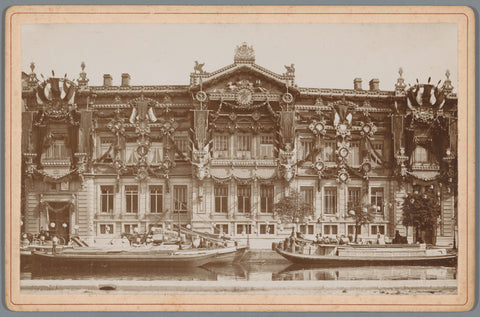 View of De Nederlandsche Bank during wilhelmina's inauguration celebrations from 5 to 9 September 1898, Sigmund Löw (possibly), 1898 Canvas Print