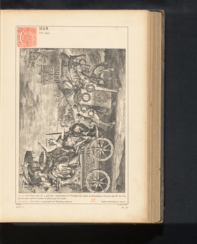 Reproduction of a print of a triumphal chariot by Adriaan Collaert after Maerten de Vos, anonymous, c. 1875 - in or before 1880 Canvas Print