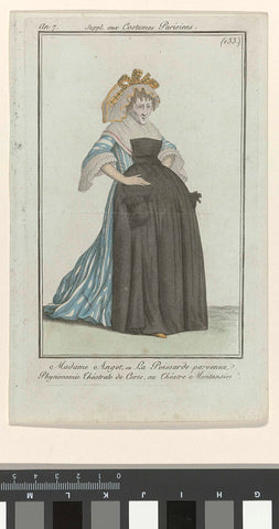 Journal des Dames et des Modes, Suppl. aux Costumes Parisiens, 1799, An 7 (133) : Madame Angot (...), anonymous, 1799 Canvas Print