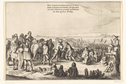 Departure of the Spanish garrison from Huis te Gennep (sheet 4), 1641, Pieter Nolpe, 1641 Canvas Print