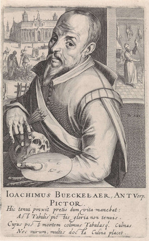 Portrait of Joachim Beuckelaer, Simon Frisius, 1610 Canvas Print