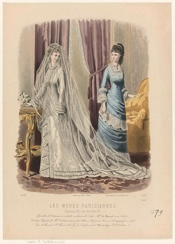 Les Modes Parisiennes, 1879, No. 1762 : Spécialité de Costumes (...), P. Deferneville, 1879 Canvas Print