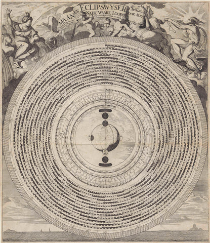 Lunar and eclipse pointer, Caspar Luyken, 1695 Canvas Print