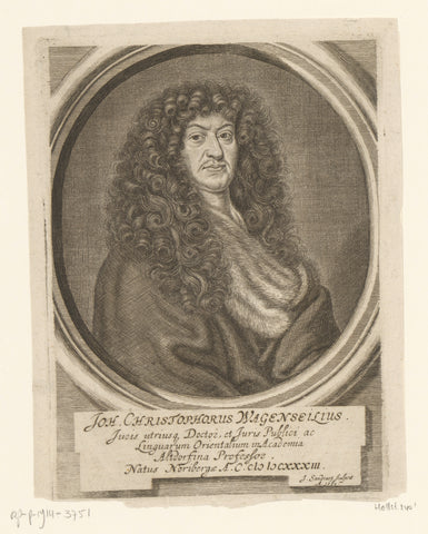 Portret van Johann Christoph Wagenseil, Jakob von Sandrart, 1680 Canvas Print