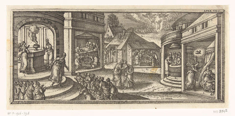 Birth of Christ and John the Baptist, Pieter van der Borcht (I), 1639 - 1717 Canvas Print