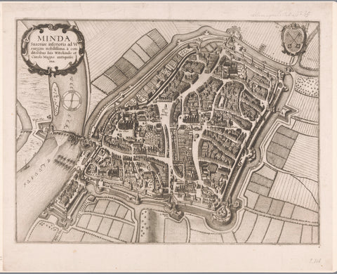 Map of Minden, Wenceslaus Hollar, 1657 Canvas Print