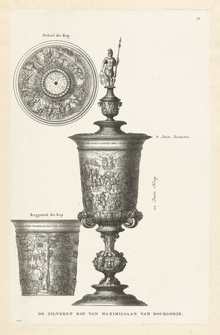 Silver cup of Maximilian of Burgundy, 1751, Caspar Jacobsz. Philips, 1751 Canvas Print