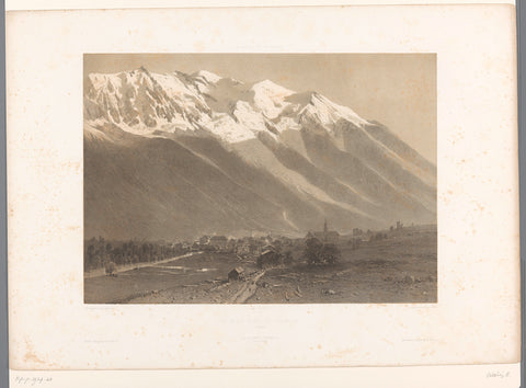 View of Chamonix at the foot of Mont Blanc, Eugène Cicéri, 1859 Canvas Print