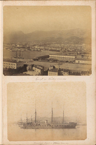 Armored frigate 'Gloire' anchored in a harbour, possibly Toulon, anonymous, 1863 Canvas Print