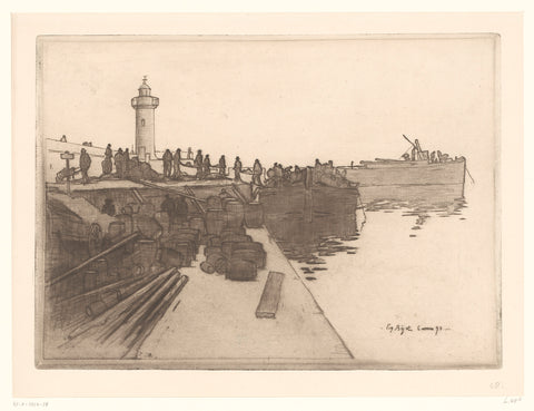 View of a quay with sloops in Cannes, Eugène Bejot, 1893 Canvas Print