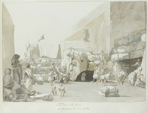 Fountain Arethuse with source, Louis Ducros, 1778 Canvas Print