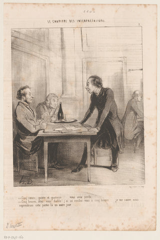 Miscommunication in the café, Honoré Daumier, 1843 Canvas Print