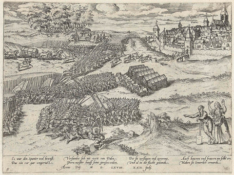 Battle of Dahlen, 1568, Frans Hogenberg, 1568 - 1570 Canvas Print