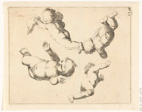 Four Floating Children, Frederick Bloemaert, c. 1679 - c. 1700 Canvas Print