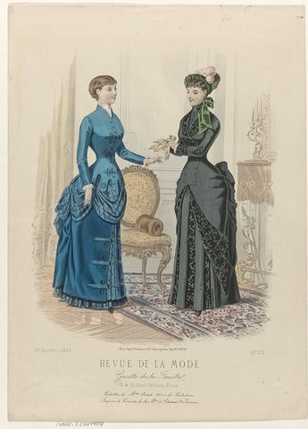 Revue de la Mode, Gazette de la Famille, Sunday, December 17, 1882, 11th year, No. 572: Toilets of M.mes Vidal (...), E. Cheffer, 1882 Canvas Print