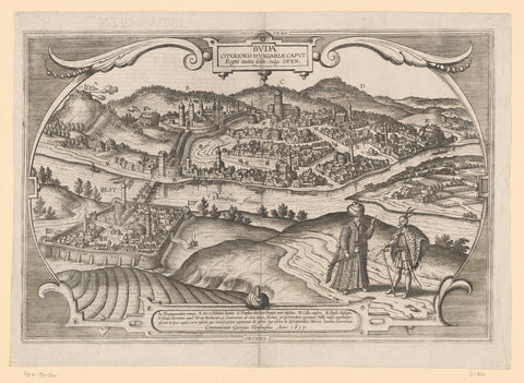 View of Budapest, Joris Hoefnagel, 1617 - 1618 Canvas Print